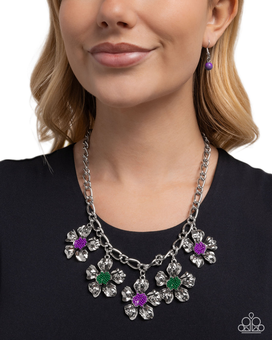 Seed Bead Statement - Purple