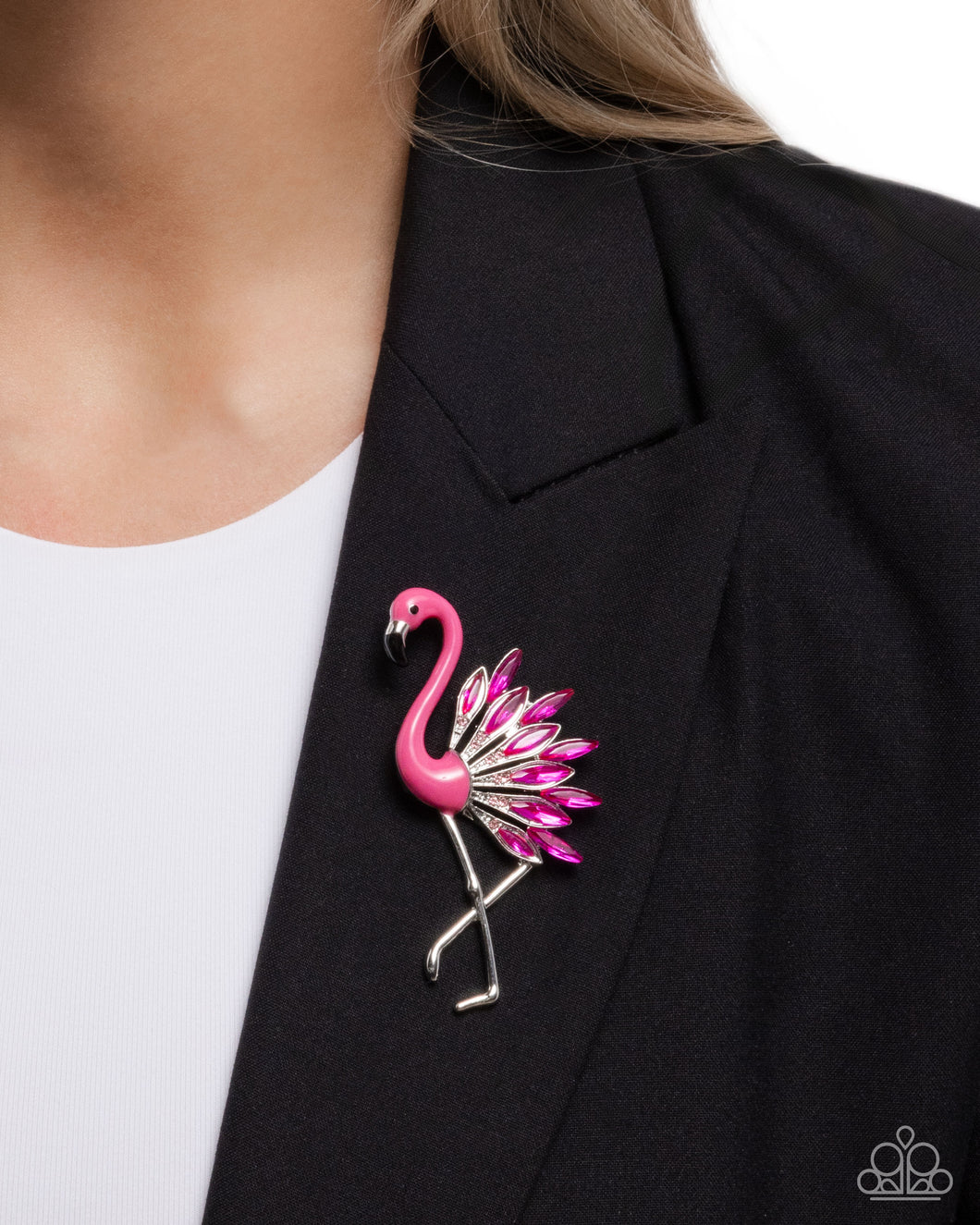 Frenetic Flamingo - Pink Brooch