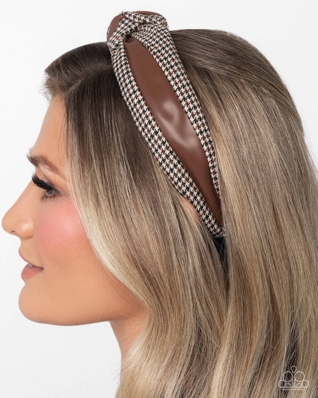 Houndstooth Haute - Brown Headband