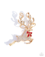 Load image into Gallery viewer, Reindeer Games - Gold Brooch
