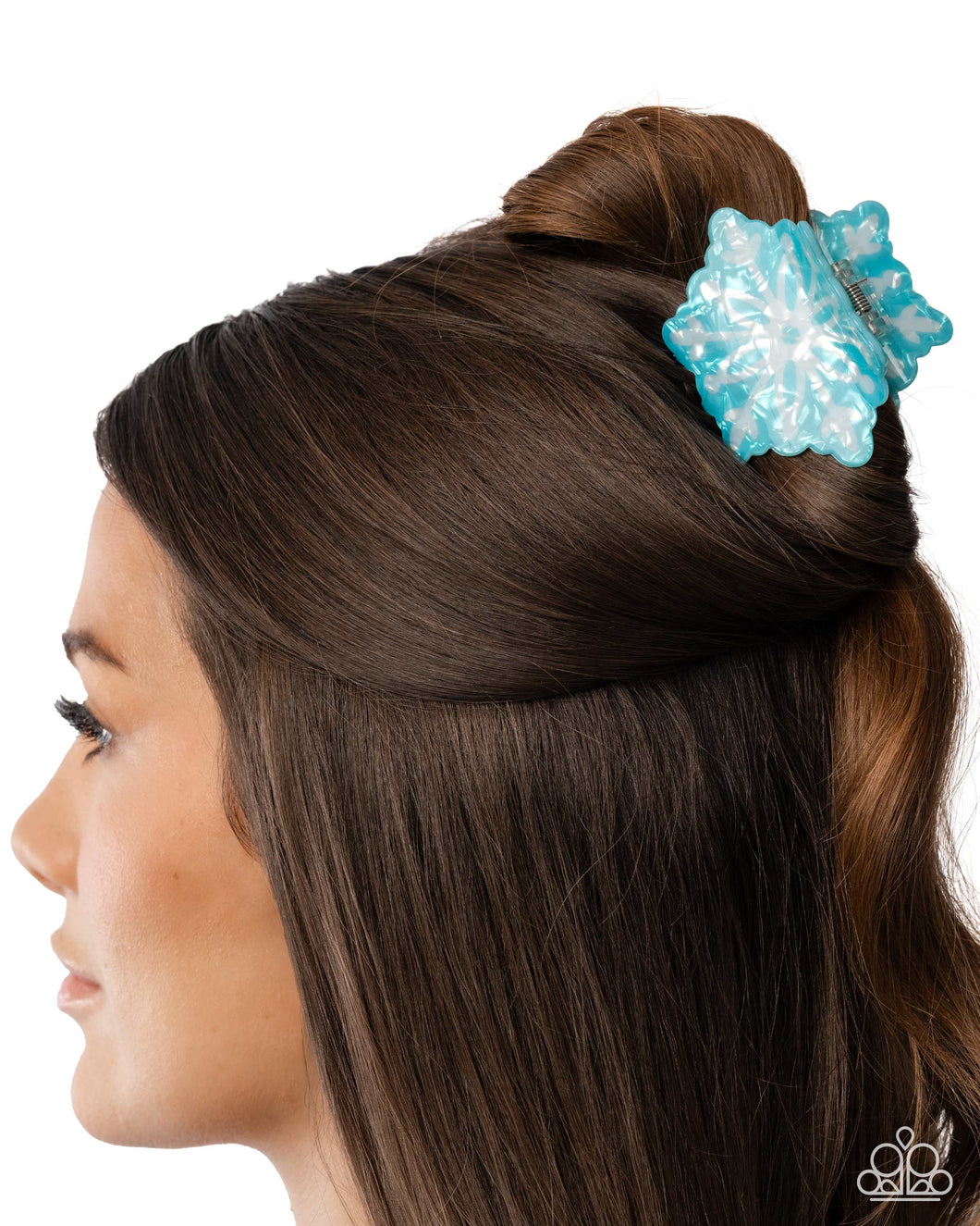 Snowflake Sparkle - Blue Claw Clip