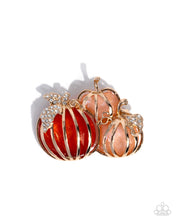 Load image into Gallery viewer, Pumpkin Pattern - Orange Brooch
