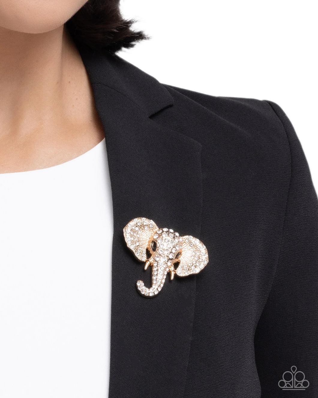 Elephant Empathy - Gold Brooch