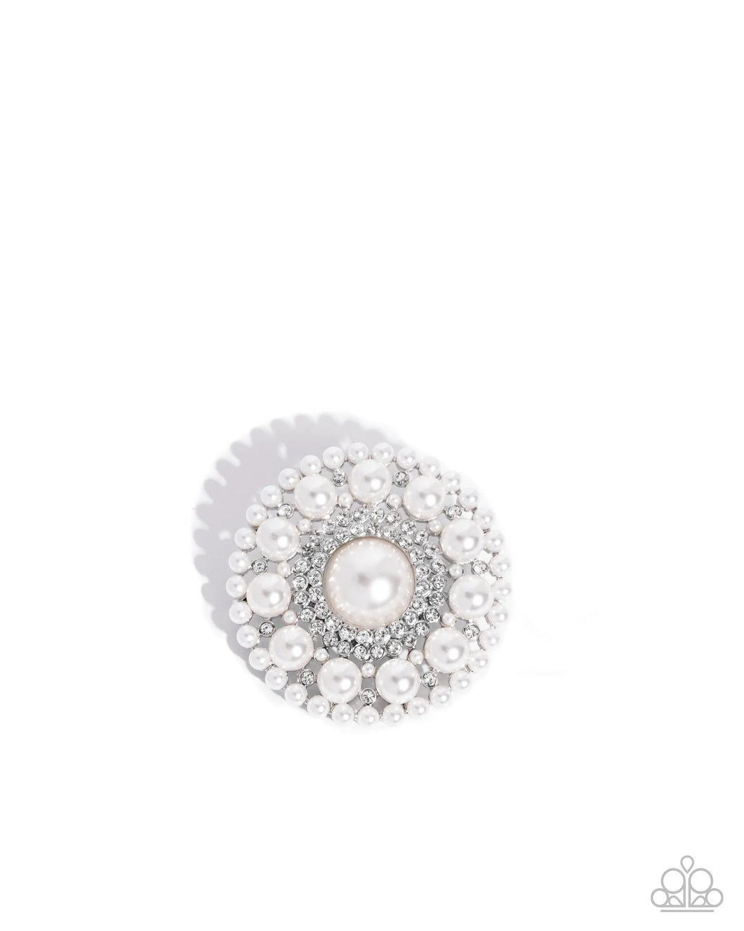 Posh Paladin - White Brooch