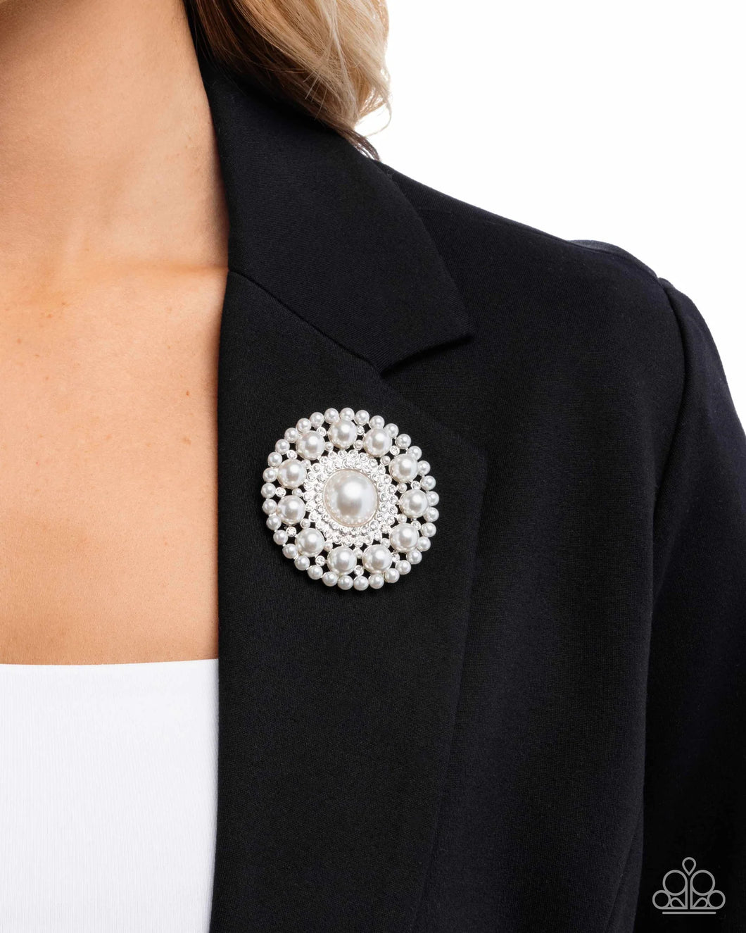 Posh Paladin - White Brooch