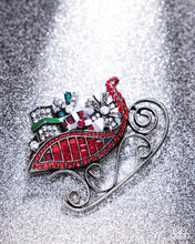 Load image into Gallery viewer, Sledding Shimmer - Red Brooch
