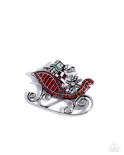 Load image into Gallery viewer, Sledding Shimmer - Red Brooch

